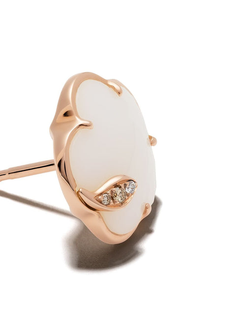 aretes de diamantes y ágata Petit Joli en oro rosa de 18kt